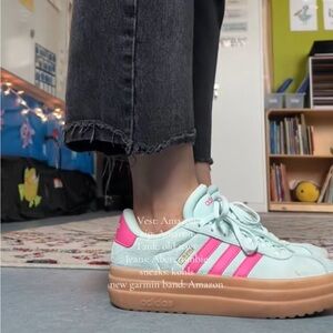 adidas Women's Sneakers in Light Blue and Pink